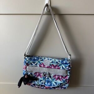 Kipling Angie HB6961 Crossbody‎ Bag Women Multicolor Geometric Monkey Nylon